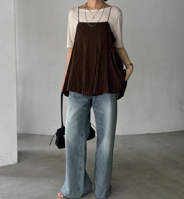  「【360&deg;どこから見ても大人かわいい】【REI企画】変形切替フレアキャミ」|シャツ・ブラウス|