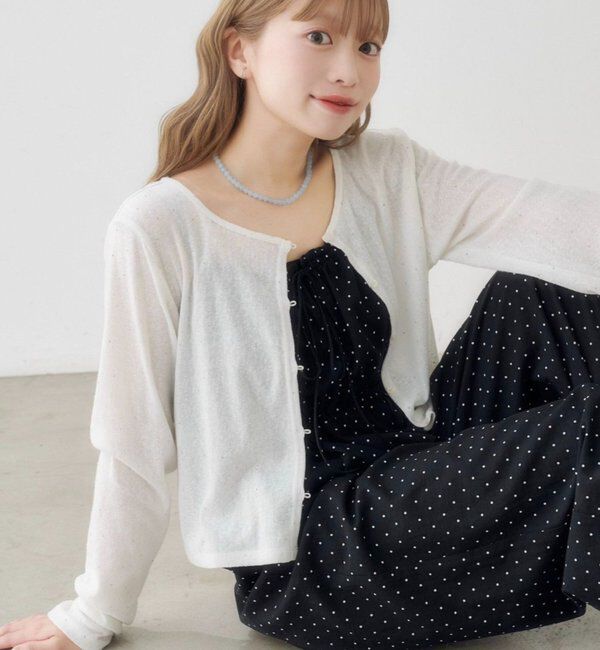  「【新色追加/前後2WAY】ラインストーンシアーカットソー　　」|Tシャツ・カットソー|オフホワイト