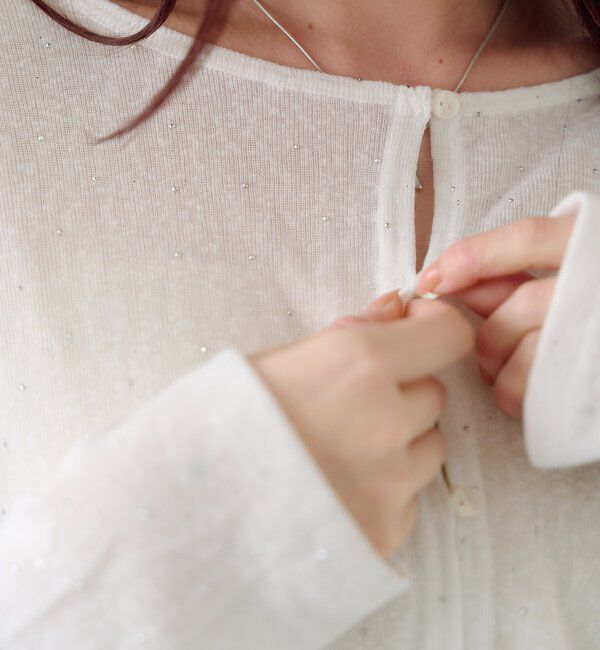  「【新色追加/前後2WAY】ラインストーンシアーカットソー　　」|Tシャツ・カットソー|