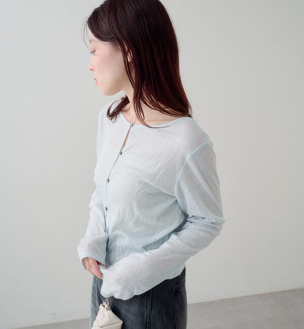  「【新色追加/前後2WAY】ラインストーンシアーカットソー　　」|Tシャツ・カットソー|