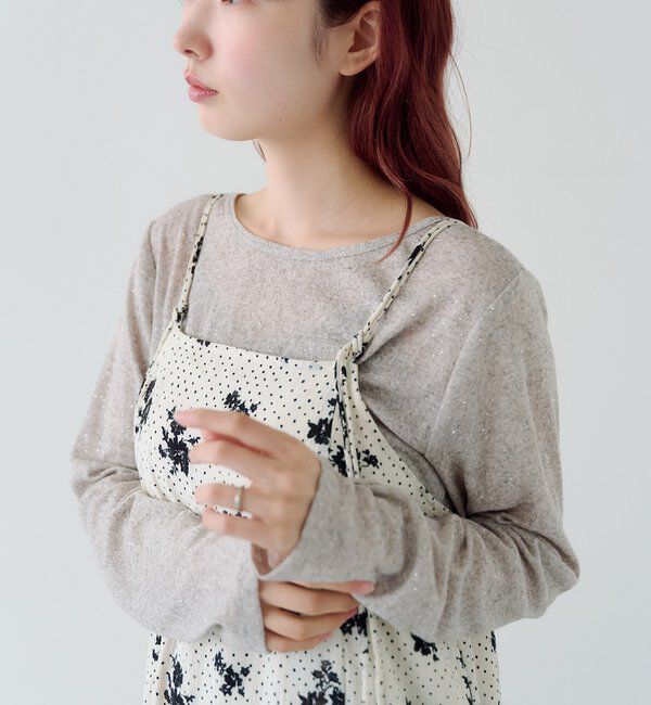  「【新色追加/前後2WAY】ラインストーンシアーカットソー　　」|Tシャツ・カットソー|