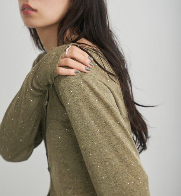  「【新色追加/前後2WAY】ラインストーンシアーカットソー　　」|Tシャツ・カットソー|