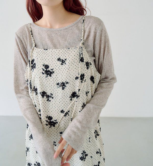  「【新色追加/前後2WAY】ラインストーンシアーカットソー　　」|Tシャツ・カットソー|