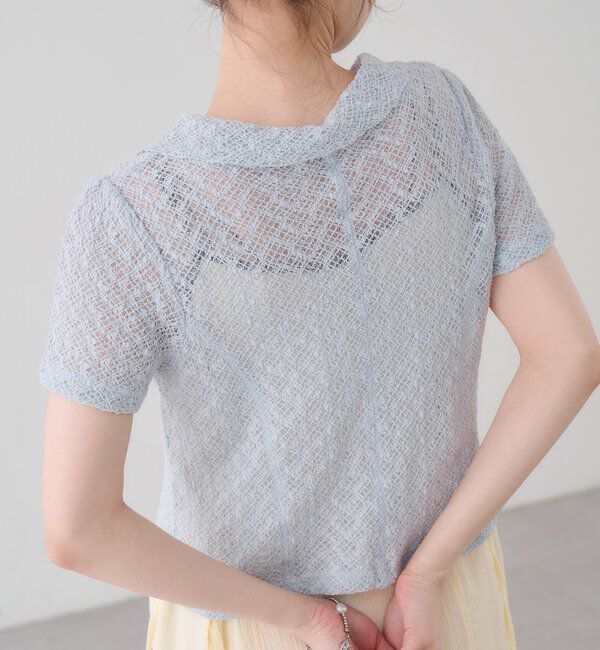  「【WEB先行】クロスジャガード半袖カーディガン」|Tシャツ・カットソー|