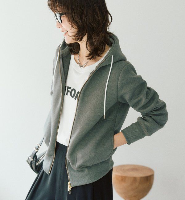  「スポンジダンボールZIPパーカーカットソー」|パーカー|