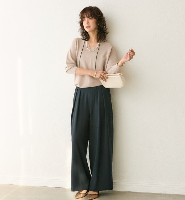  「【WEB限定TMサイズ登場/4サイズ展開】タックワイドスラックス」|チノ|