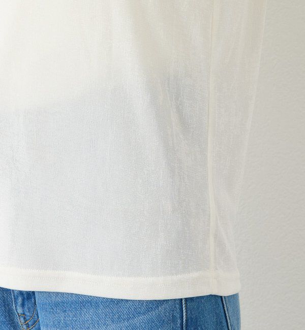  「【上品な光沢が目を引く】シャイニーノースリTee」|キャミソール|