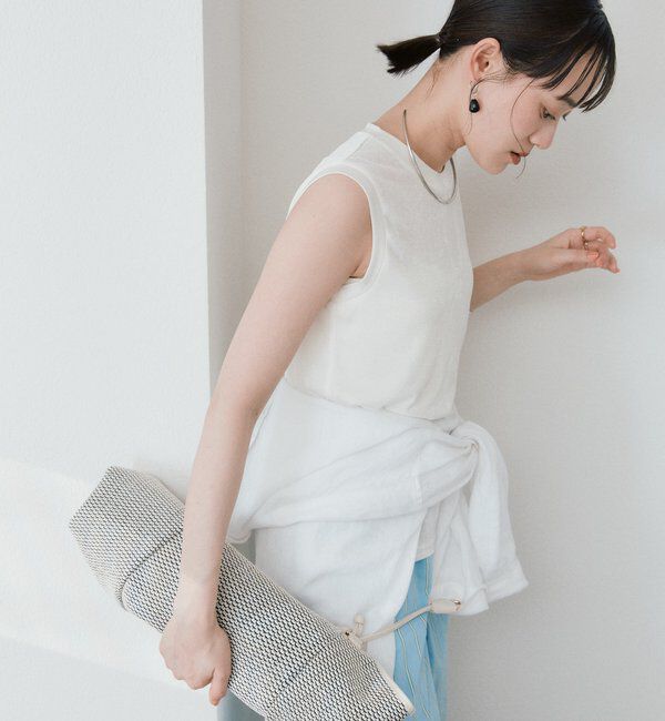  「【上品な光沢が目を引く】シャイニーノースリTee」|キャミソール|