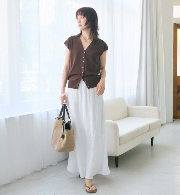  「【接触冷感/UVカット/ウォッシャブル】クールタッチUV Vネックベスト」|ニット・セーター|