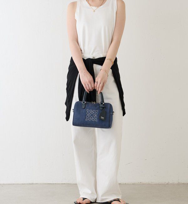  「【刺繍モノグラム】デニム2WAYミニボストンバッグ」|ボストンバッグ|