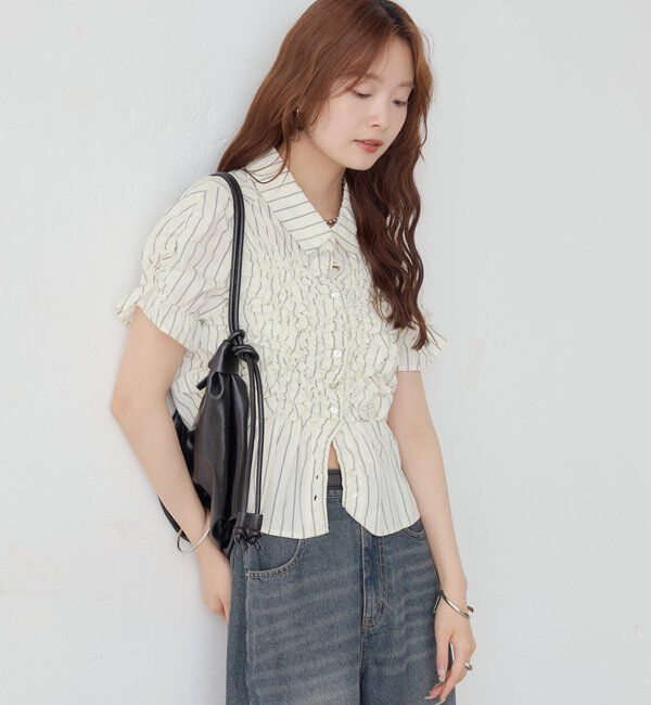  「シャーリングシェイプシャツ」|シャツ・ブラウス|