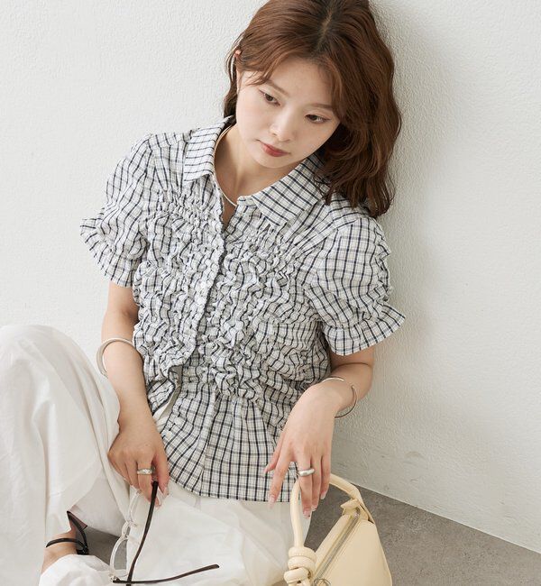  「シャーリングシェイプシャツ」|シャツ・ブラウス|