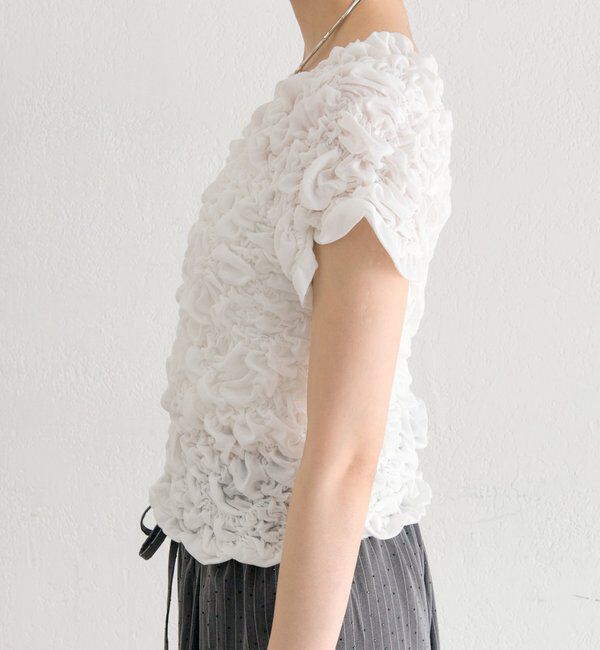  「【新色BRN】《6色展開/伸縮性あり◎》ふわふわシャーリングTシャツ」|Tシャツ・カットソー|