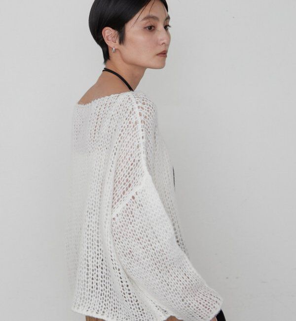  「≪好評につき再登場/洗える≫【earthy_/アーシー】シアーハンドライクニット」|ニット・セーター|