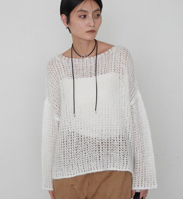  「≪好評につき再登場/洗える≫【earthy_/アーシー】シアーハンドライクニット」|ニット・セーター|