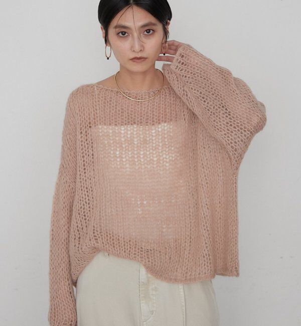  「≪好評につき再登場/洗える≫【earthy_/アーシー】シアーハンドライクニット」|ニット・セーター|