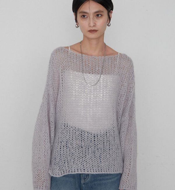 「≪好評につき再登場/洗える≫【earthy_/アーシー】シアーハンドライクニット」|ニット・セーター|