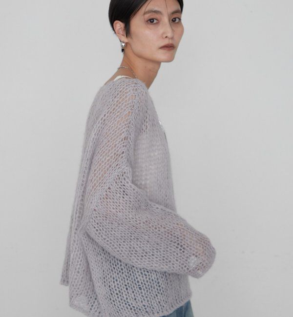  「≪好評につき再登場/洗える≫【earthy_/アーシー】シアーハンドライクニット」|ニット・セーター|