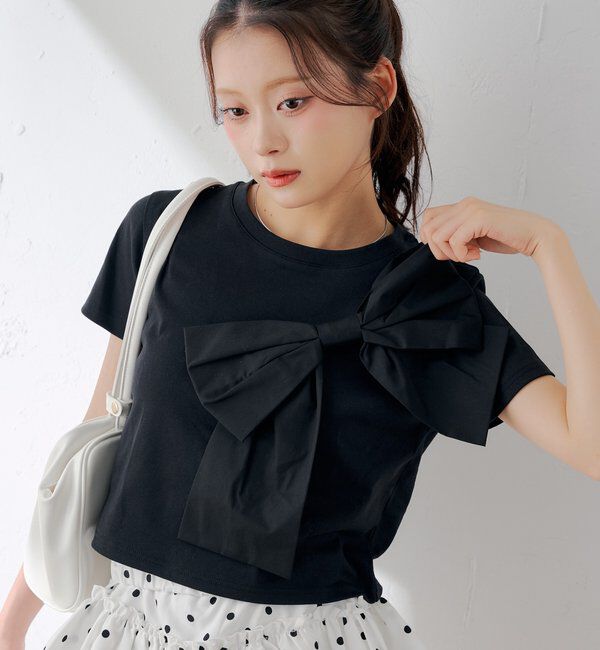 「リボンデザインチビT」|Tシャツ・カットソー|ブラック