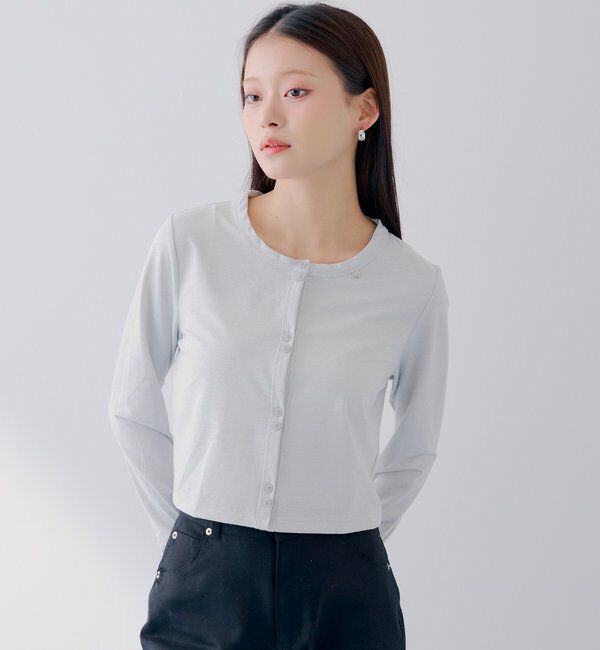  「【SALON by Chico】UVカットCOOLコンパクトラメクルーカーデ」|Tシャツ・カットソー|