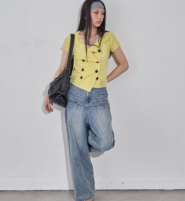  「【WEB限定カラーあり/新色追加】シアーリブＷボタンフーディ」|パーカー|