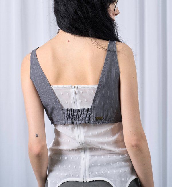  「【SixM 】 Stripe Bustier」|シャツ・ブラウス|