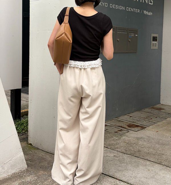  「【前後2way】裾レースミニ袖T」|Tシャツ・カットソー|