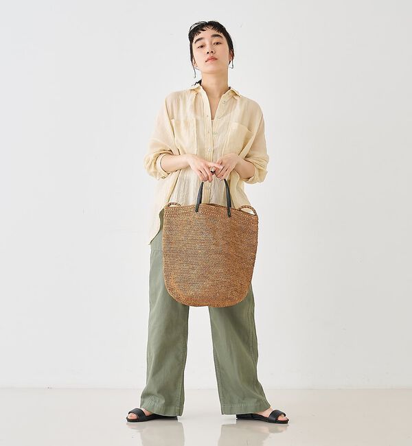 collex「ラフィア革ハンドル2WAYトートバッグ」|かごバッグ|