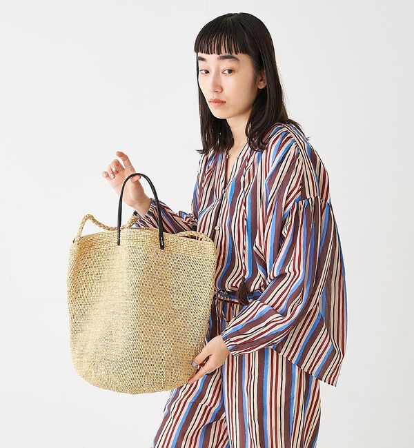 collex「ラフィア革ハンドル2WAYトートバッグ」|かごバッグ|