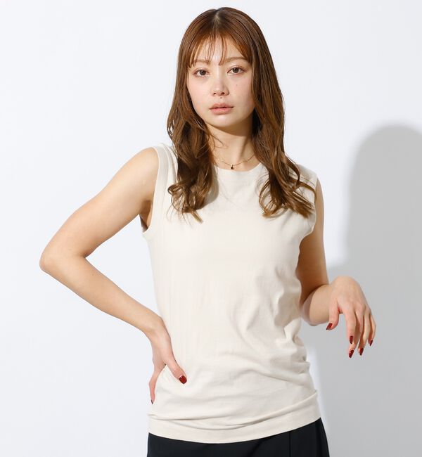 Rouge vif「【Hanes / ヘインズ】クルーネックノースリーブTシャツ/コットン100/ノ」|キャミソール|