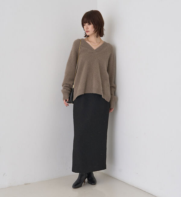 Rouge vif「フォックスウールVネックスリットニットプルオーバー」|ニット・セーター|