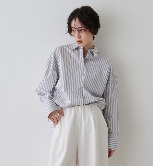 Rouge vif「コットンマルチストライプ ビッグシャツ」|シャツ・ブラウス|