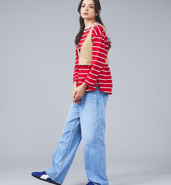 Rouge vif「【Le Melange/ル・メランジュ】ECOスウェードビスチェ/フェイクレザー」|ベスト・ジレ|