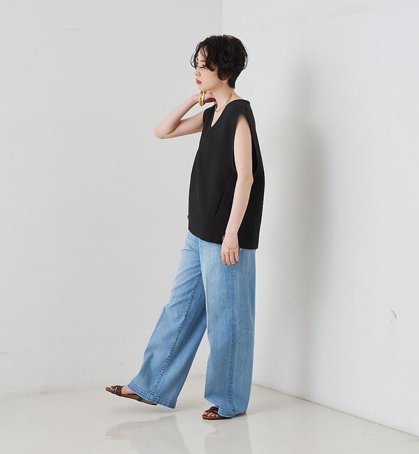 Rouge vif「【セットアップ対応】麻調ダブルクロスベスト/ジレ」|ベスト・ジレ|