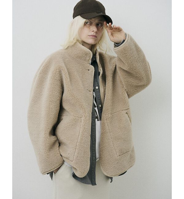 Rouge vif「【2サイズ展開】2WAYスタンドカラースエードライクリバーシブルボアコート【予約」|その他|