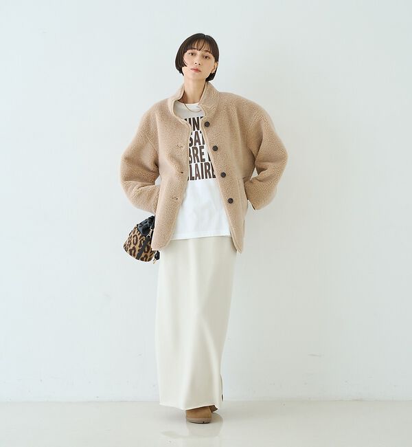 Rouge vif「【2サイズ展開】2WAYスタンドカラースエードライクリバーシブルボアコート【予約」|その他|