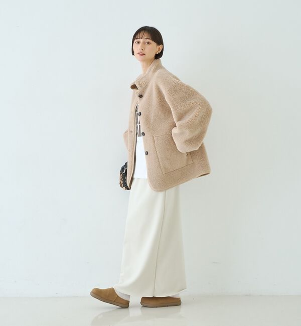 Rouge vif「【2サイズ展開】2WAYスタンドカラースエードライクリバーシブルボアコート【予約」|その他|