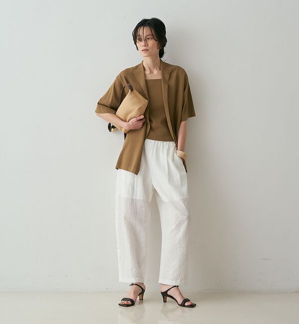 qualite「【接触冷感・セットアップ対応】レーヨンストレッチニットジャケット」|カーディガン|
