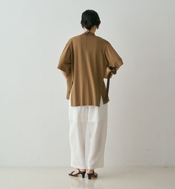 qualite「【接触冷感・セットアップ対応】レーヨンストレッチニットジャケット」|カーディガン|
