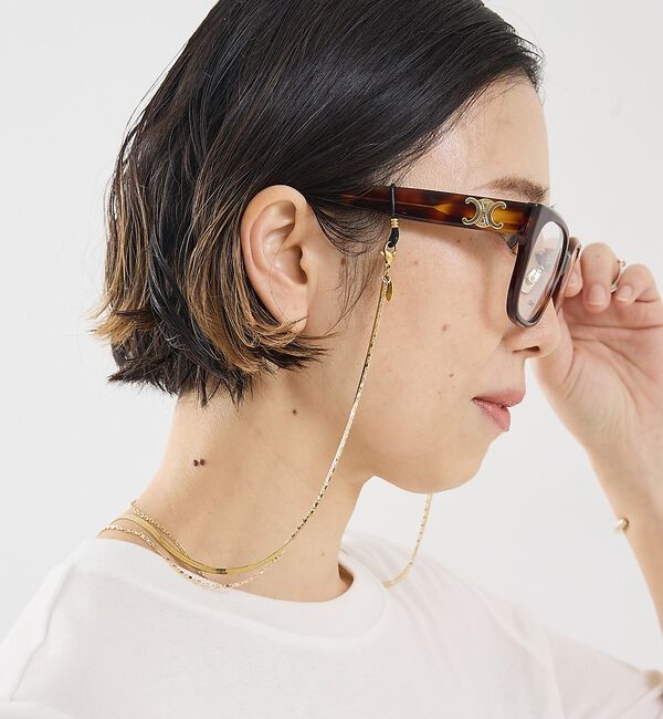 The Store by C' 「【SUNNY CORDS】【別注】Jane w Chain Gold／グラスチェ」|メガネ|