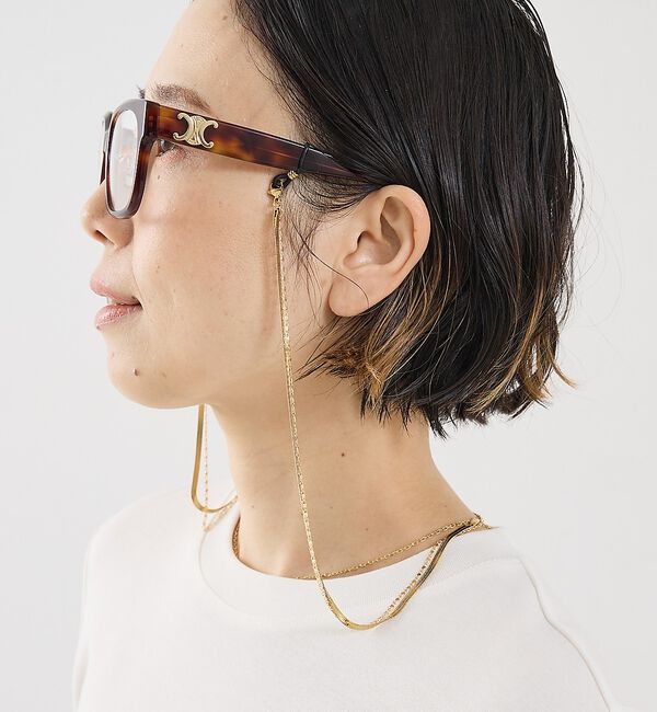 The Store by C' 「【SUNNY CORDS】【別注】Jane w Chain Gold／グラスチェ」|メガネ|