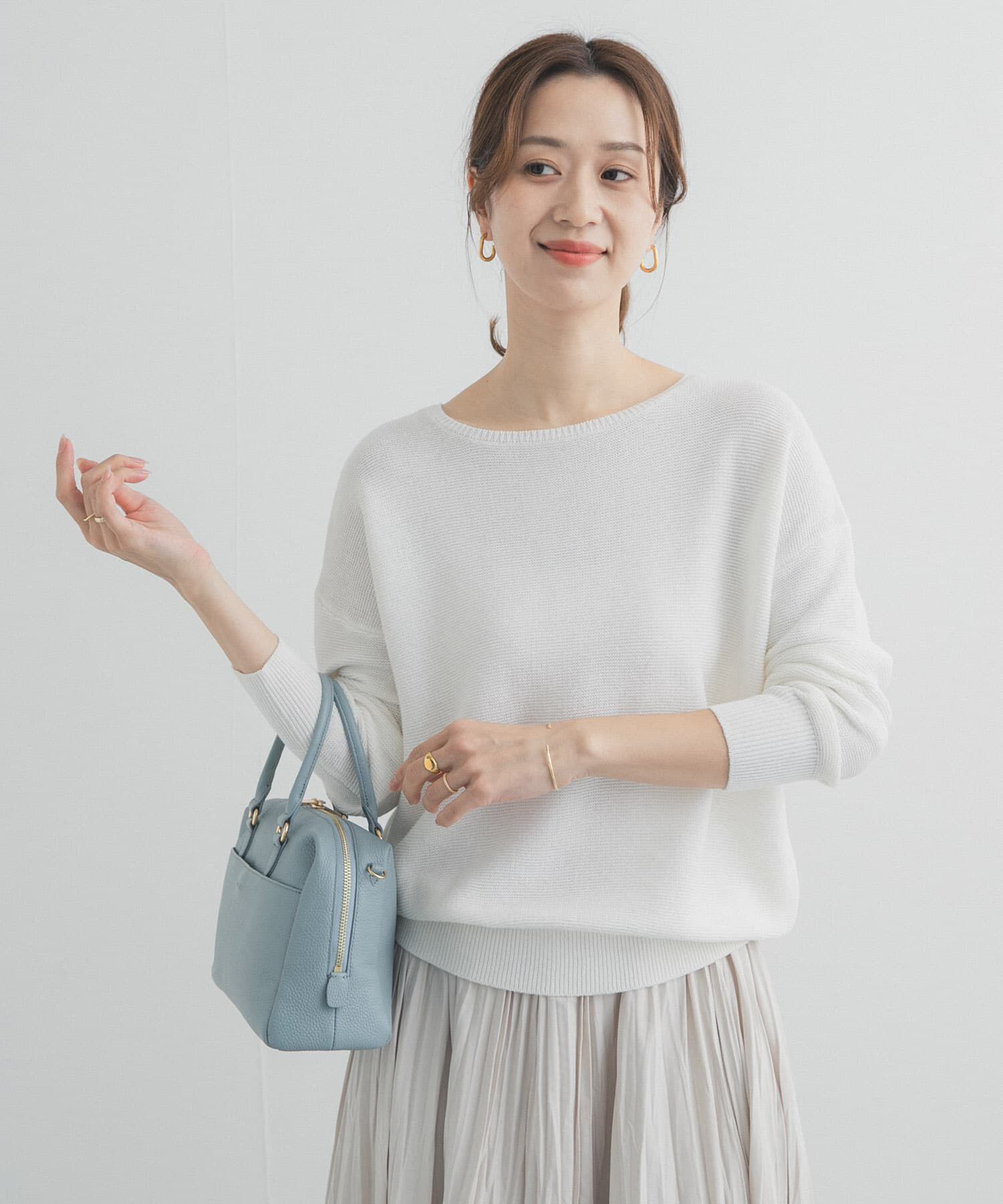 URBAN RESEARCH DOORS「コットンボートネックガーターKNIT」|ニット・セーター|