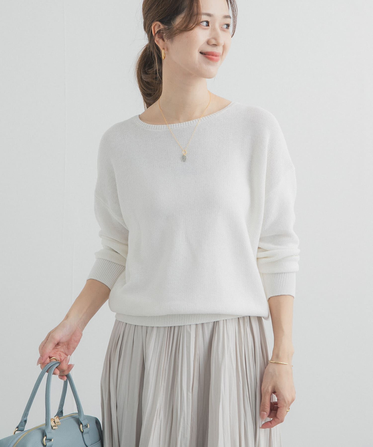 URBAN RESEARCH DOORS「コットンボートネックガーターKNIT」|ニット・セーター|