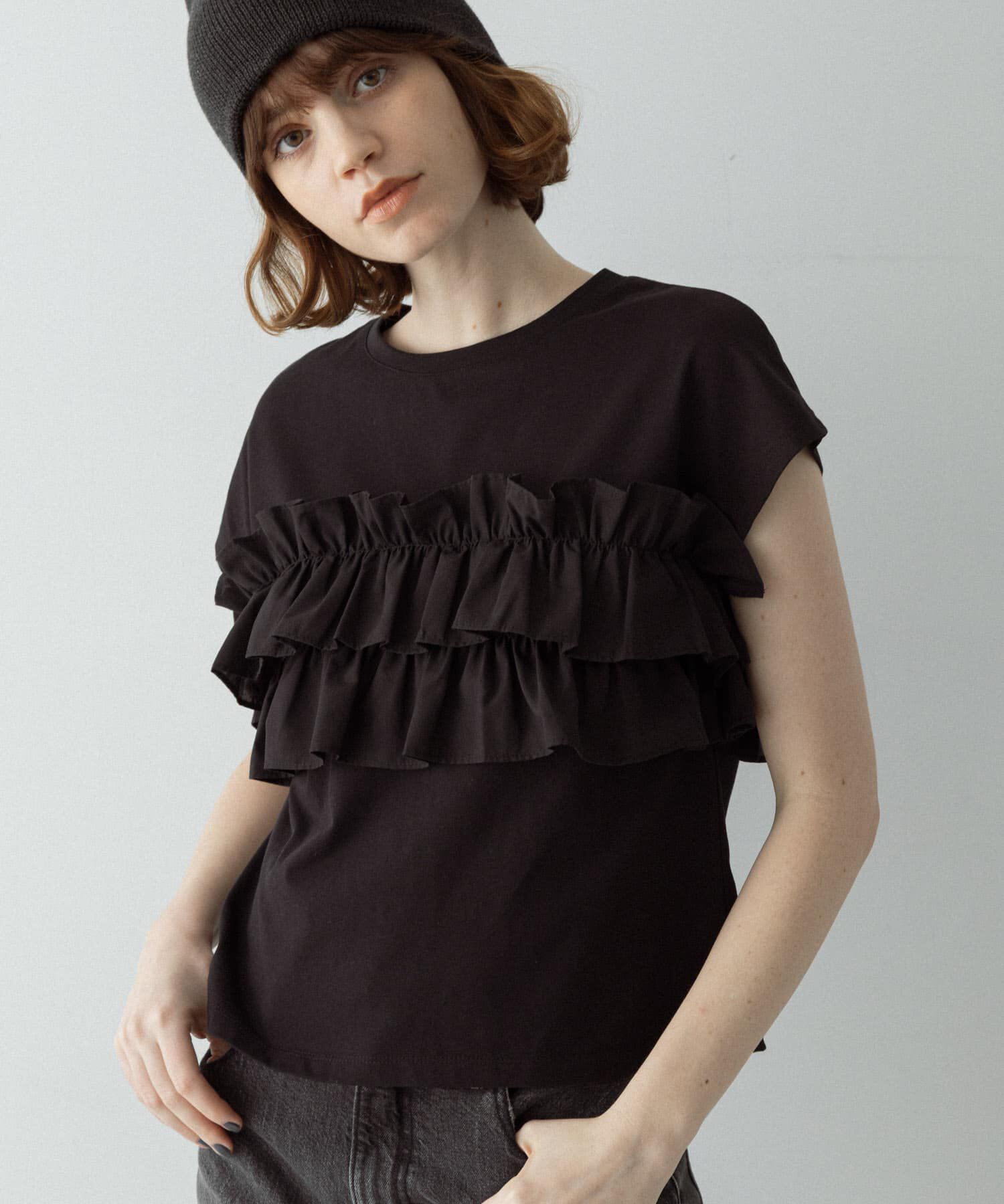 Sonny Label 「『WEB限定』フリルドッキングプルオーバー」|Tシャツ・カットソー|ブラック