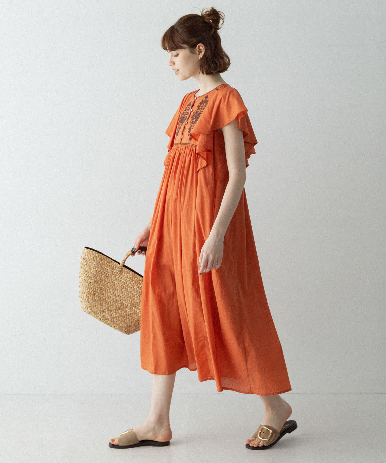 Sonny Label 「スパンコールエンブロイダリーワンピース」|ワンピース|オレンジ
