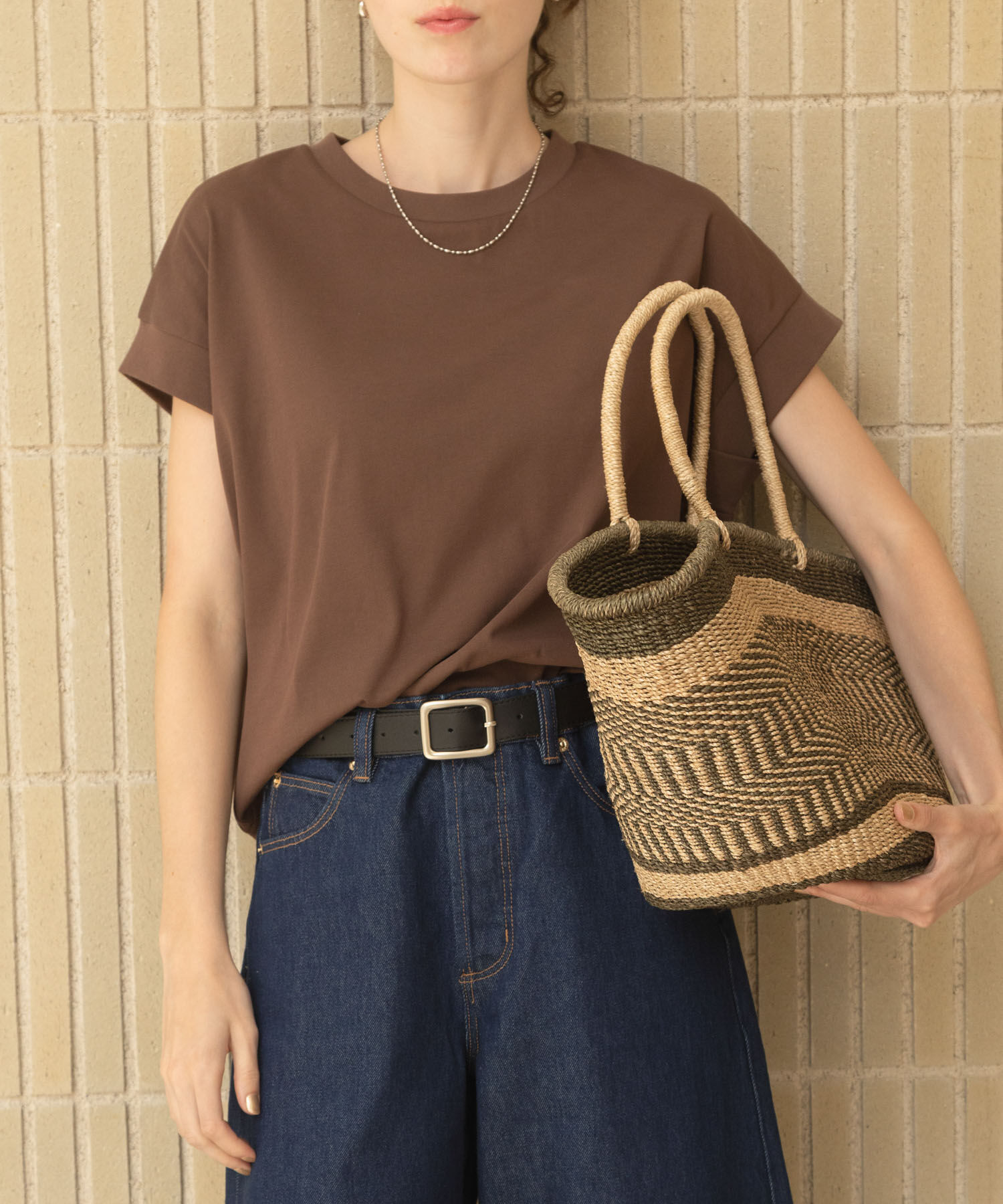 Sonny Label 「UVカットクールタッチフレンチTシャツ」|Tシャツ・カットソー|ブラウン