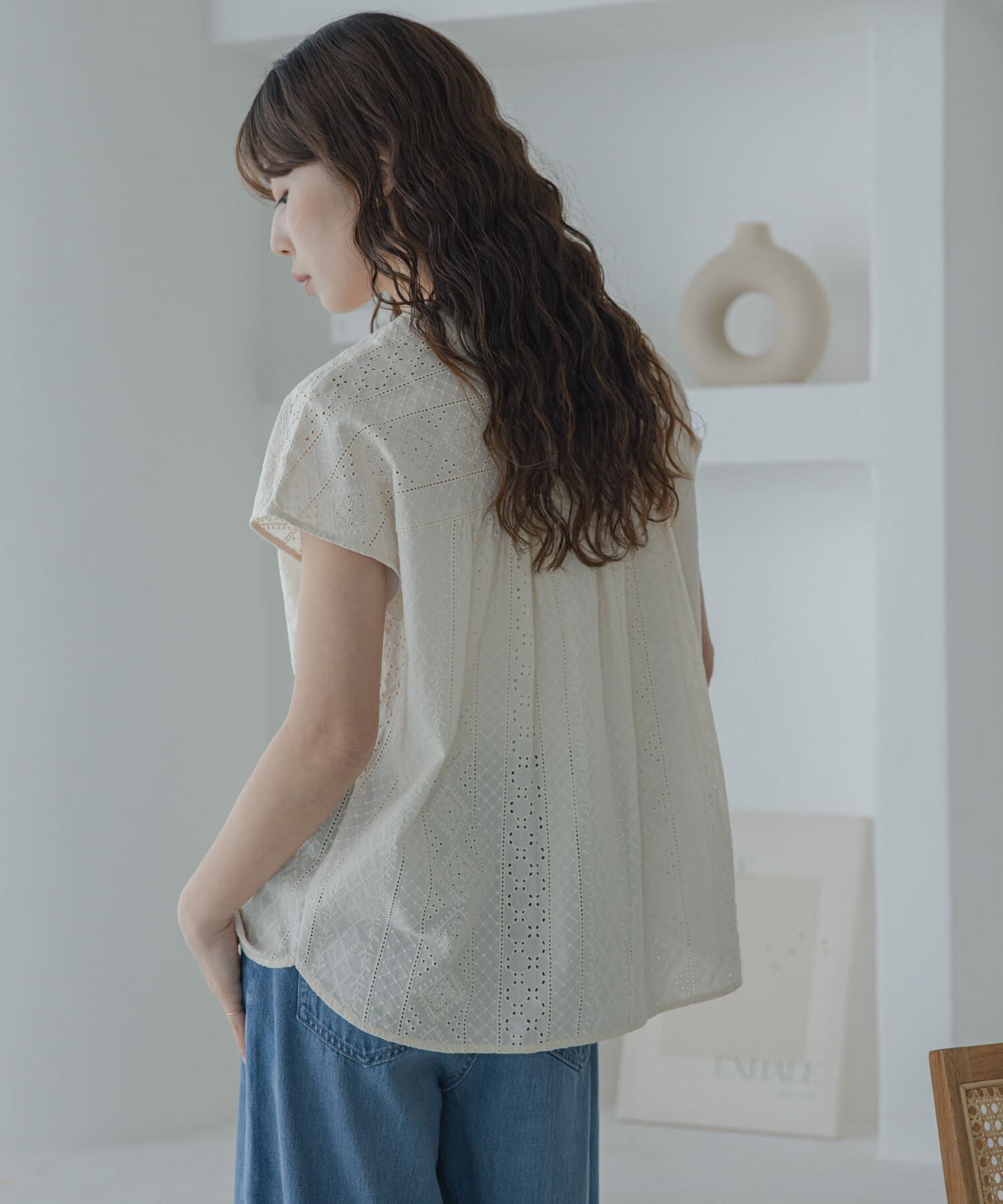 Sonny Label 「『WEB限定』バンドカラーコットンレースシャツ」|シャツ・ブラウス|