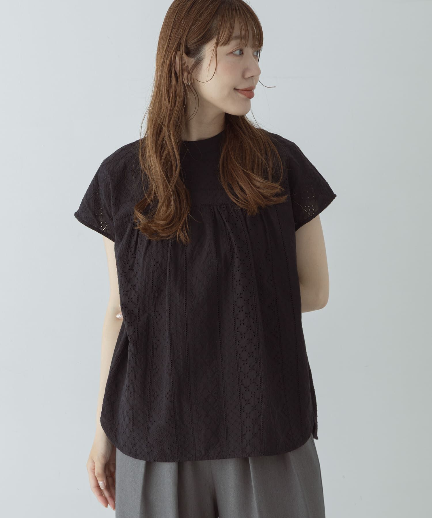 Sonny Label 「『WEB限定』バンドカラーコットンレースシャツ」|シャツ・ブラウス|