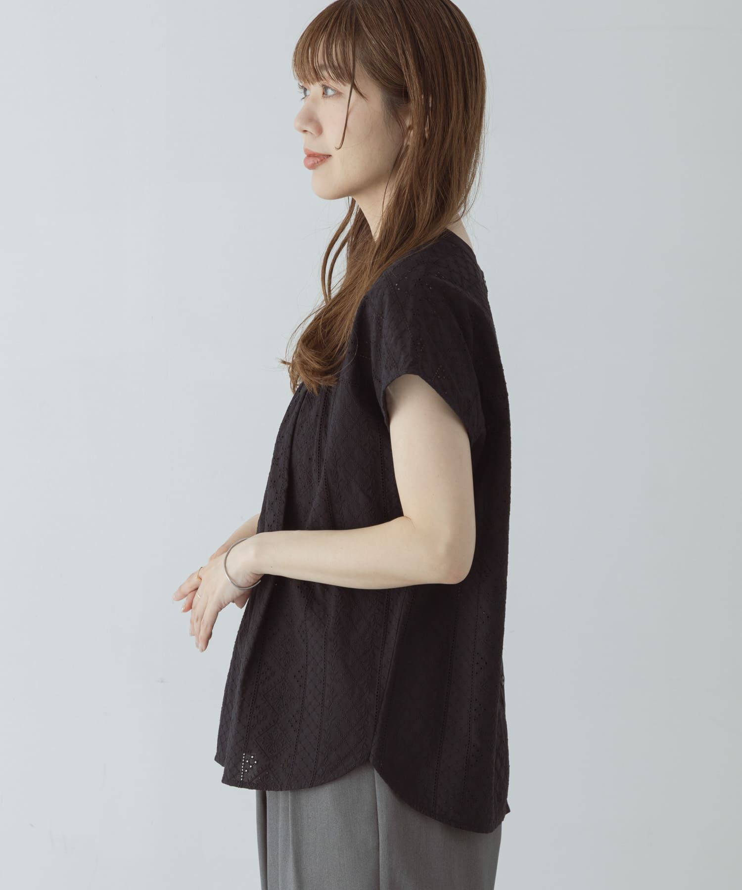 Sonny Label 「『WEB限定』バンドカラーコットンレースシャツ」|シャツ・ブラウス|