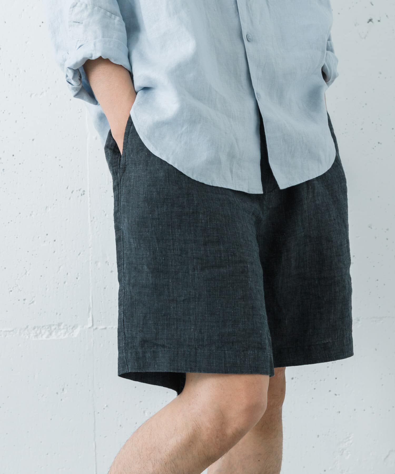 URBAN RESEARCH「LINEN CHAMBRAY SHORTS」|その他|ブラック